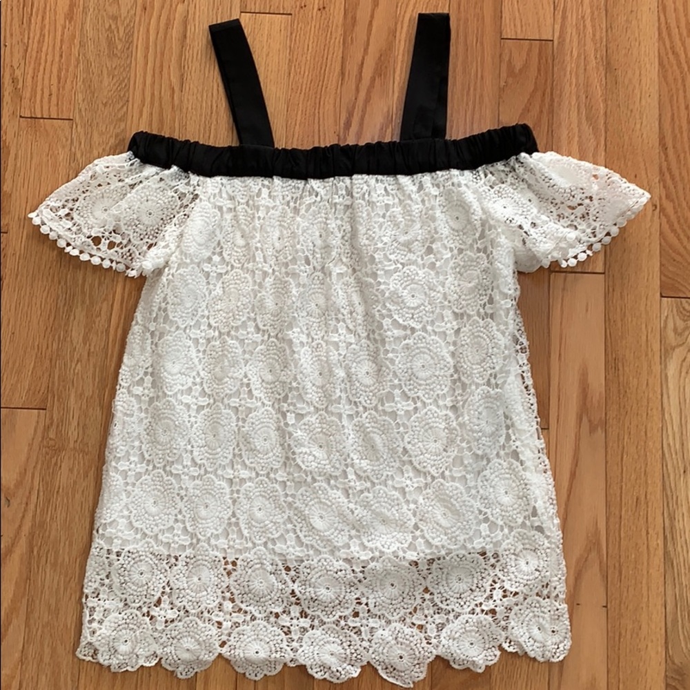 Alice Blue Lace Bardot Top with Straps - Picture 2 of 9
